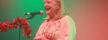 Denise Scott introducing the show at the Northcote Social Club 18/12/2018