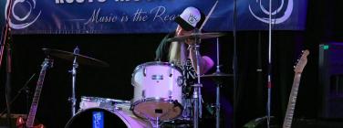 Anna Scionti drummer at Way Out West Roots Music Club 31/1/21