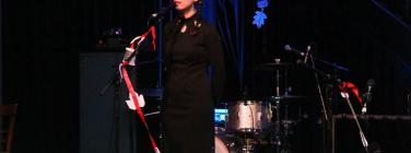 Marita introducing Zena Cumpston at Brunswick Ballroom 09/12/23